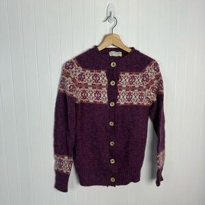 Vintage Purple Patterned Cardigan